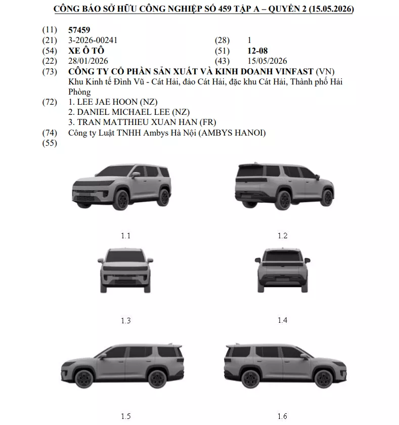 Mẫu SUV thứ ba với thiết kế phá cách, từ bỏ hoàn toàn ngôn ngữ thiết kế đặc trưng của dòng VF hiện hành Mẫu SUV thứ ba với thiết kế phá cách, từ bỏ hoàn toàn ngôn ngữ thiết kế đặc trưng của dòng VF hiện hành.