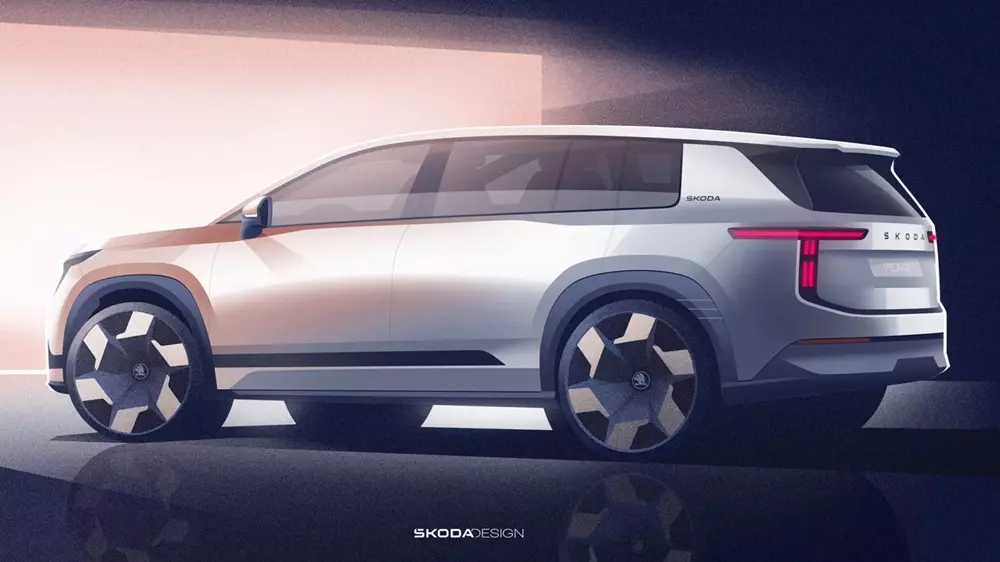 Skoda tung hình ảnh chính thức của mẫu SUV điện 3 hàng ghế mới, cạnh tranh trực tiếp với Kia EV9 - Ảnh 3.